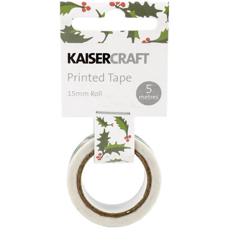 Kaisercraft Printed Tape .5\"X16.5\' Holly