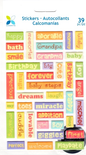 Momenta Stickers Puffy Words - Baby