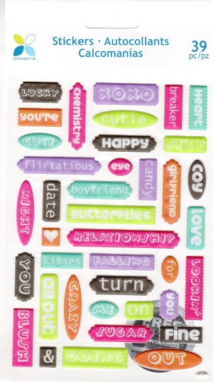 Momenta Stickers Puffy Words - Flirty