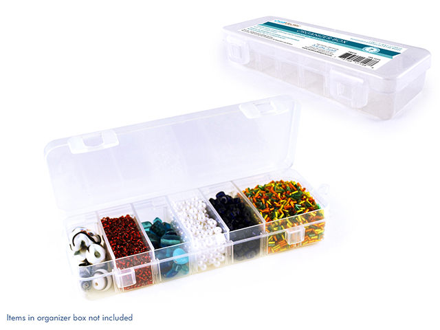 Craft Medley Organizer Box w/Lid+6 Dividers 6.75"x2.25"x1 3/16"