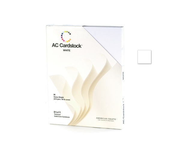 American Crafts Textured Cardstock 8.5"X11" - White