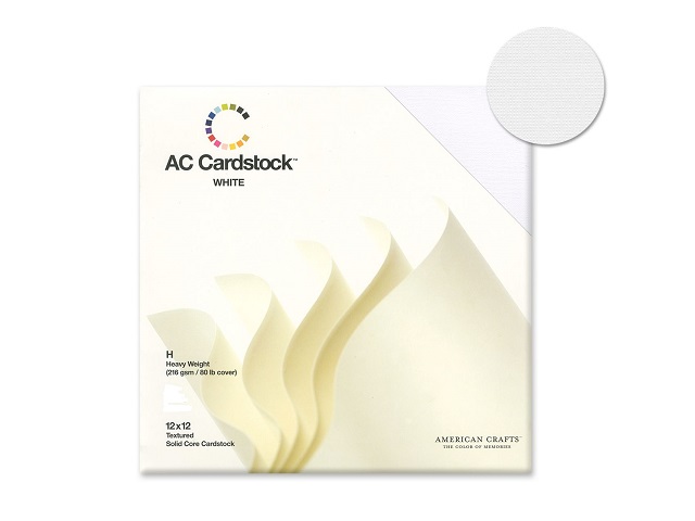 American Crafts Textured Cardstock 12"X12" - White