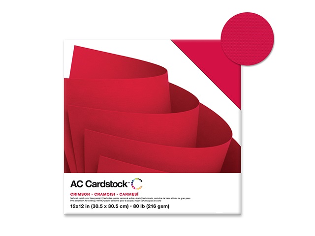 American Crafts Textured Cardstock 12\"X12\" - Crimson Red