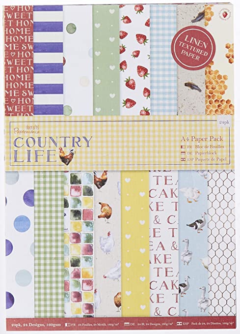 Papermania A4 Die-Cuts & Paper Pack 24/Pkg - Country Life