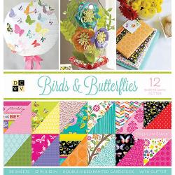 DCWV Double-Sided Cardstock Stack 12\"X12\" 36/Pkg Birds & Butterf