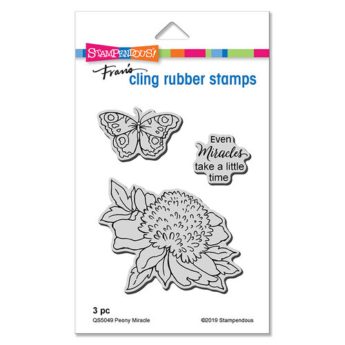 STAMPENDOUS- Cling Rubber Stamp Peony Miracle