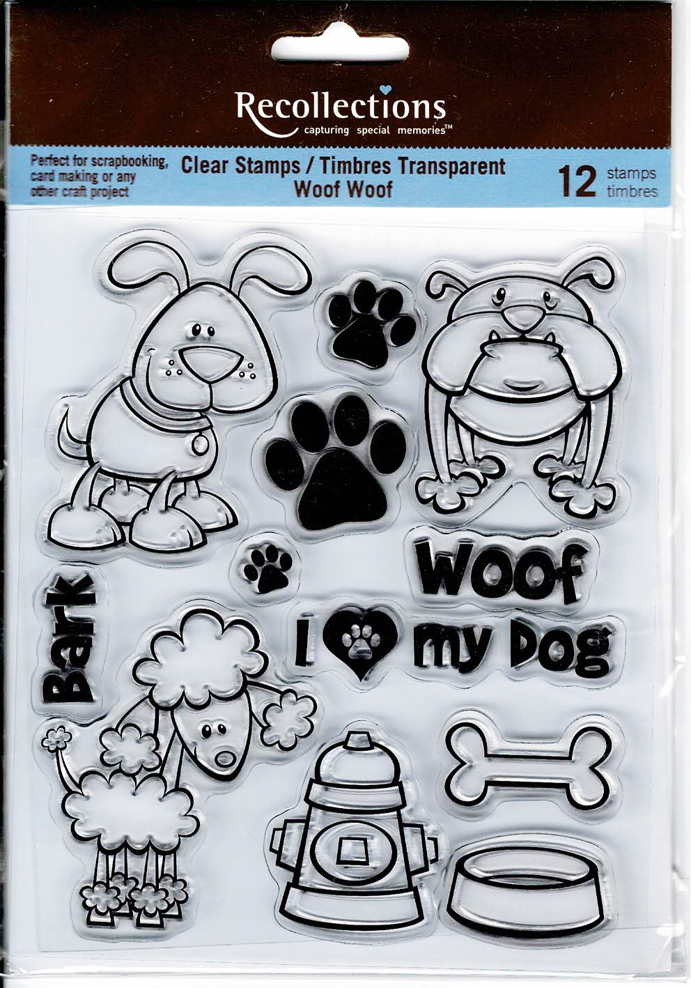 Recollections Clear Stamps 4.75\" x 5.5\" - Woof Woof