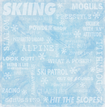 Barbara Gordon Paper - Skiing Words