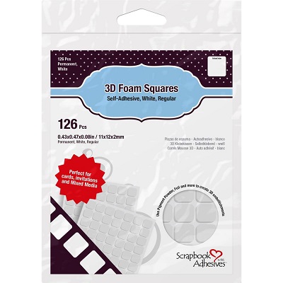 Scrapbook Adhesives 3D Foam Squares-126 1/2\" white