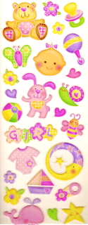 Baby Girl Glitter Stickers