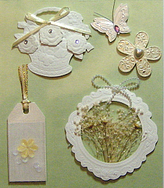 Handmade 3D Embossed Stickers - Wedding Flower Frame, Bouquet an