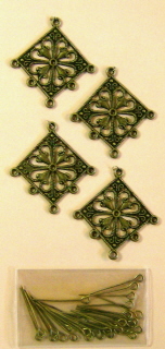 Metal Embellishments - Ornate Squares