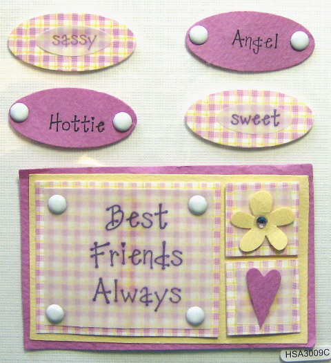 Handmade Embellished Stickers - Best Friends Always