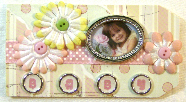 Chipboard Frame Tag - Baby Girl
