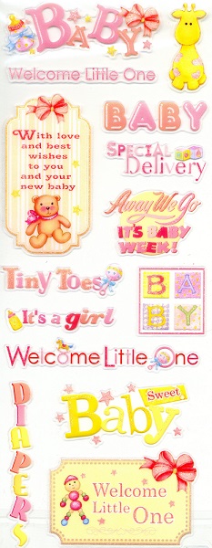 Glitter Stickers - Baby Girl Sayings