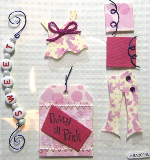 Handmade Embellished Stickers - Pretty in Pink