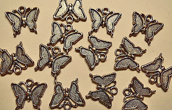Metal Embellishments-Silver Butterflies Mini