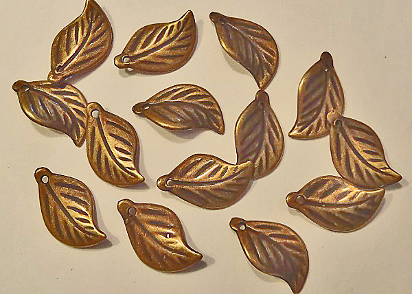 Metal Embellishments-Bronze Leaves Curved