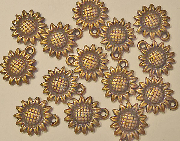 Metal Embellishments-Bronze Sunflowers