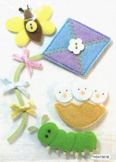 Handmade Art Felt Stickers - Kite