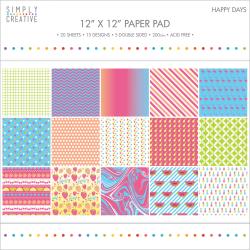 Simply Creative Paper Pad 12"X12" 20/Pkg - Happy Days