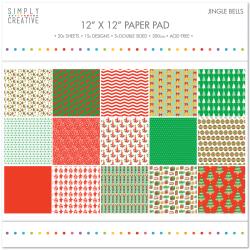 Simply Creative Paper Pad 12"X12" 20/Pkg - Jingle Bells