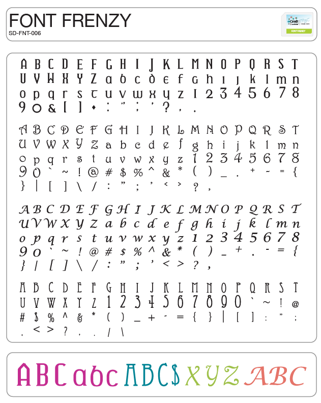 Craftwell eCraft Graphics Image Card - Font Frenzy