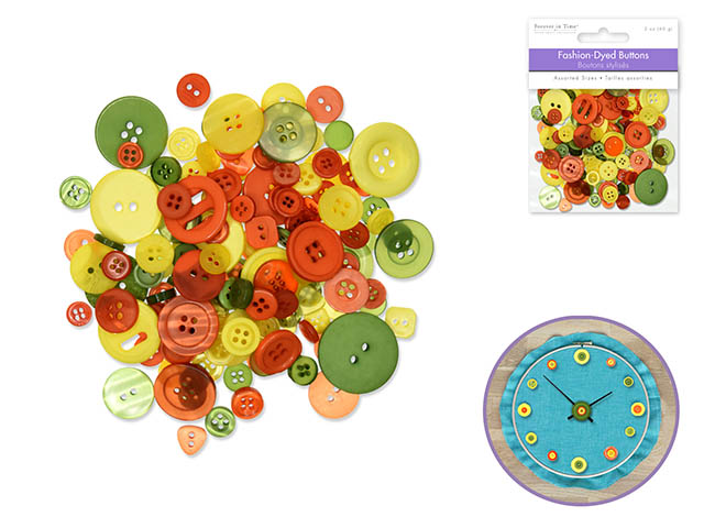 Forever in Time Fashion Dyed Buttons 60g - Tropical