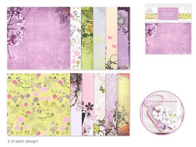 Forever in Time Paper Pack 6\"x 6\" 24pc - Floral Swirl