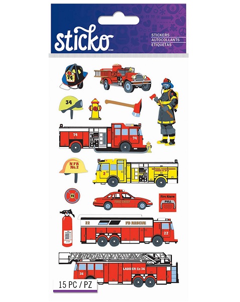 Sticko Classic Stickers-Fire Department