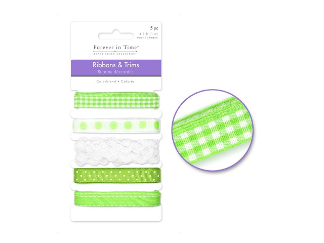 Forever in Time Ribbons & Trims 5m Colorblend - Soft Green