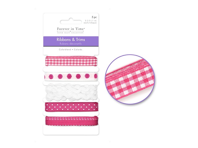 Forever in Time Ribbons & Trims 5m Colorblend - Hot Pink