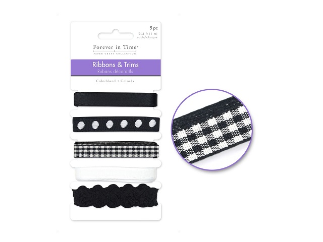Forever in Time Ribbons & Trims 5m Colorblend - Black