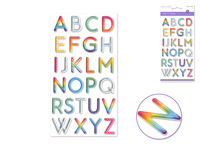 Forever In Time Puffy Foil Stickers - Rainbow Alpha