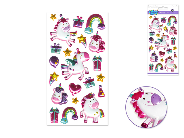 Forever In Time Balloon Blast Stickers - Baby Unicorn