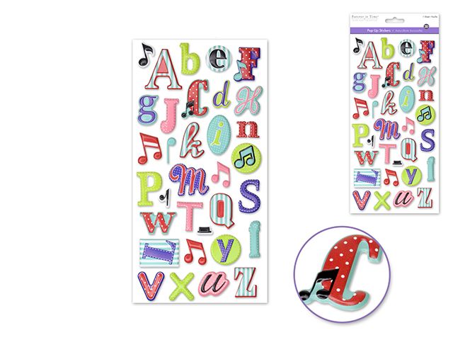 Forever In Time Pop-Up Letter Stickers - Alphabet Melody