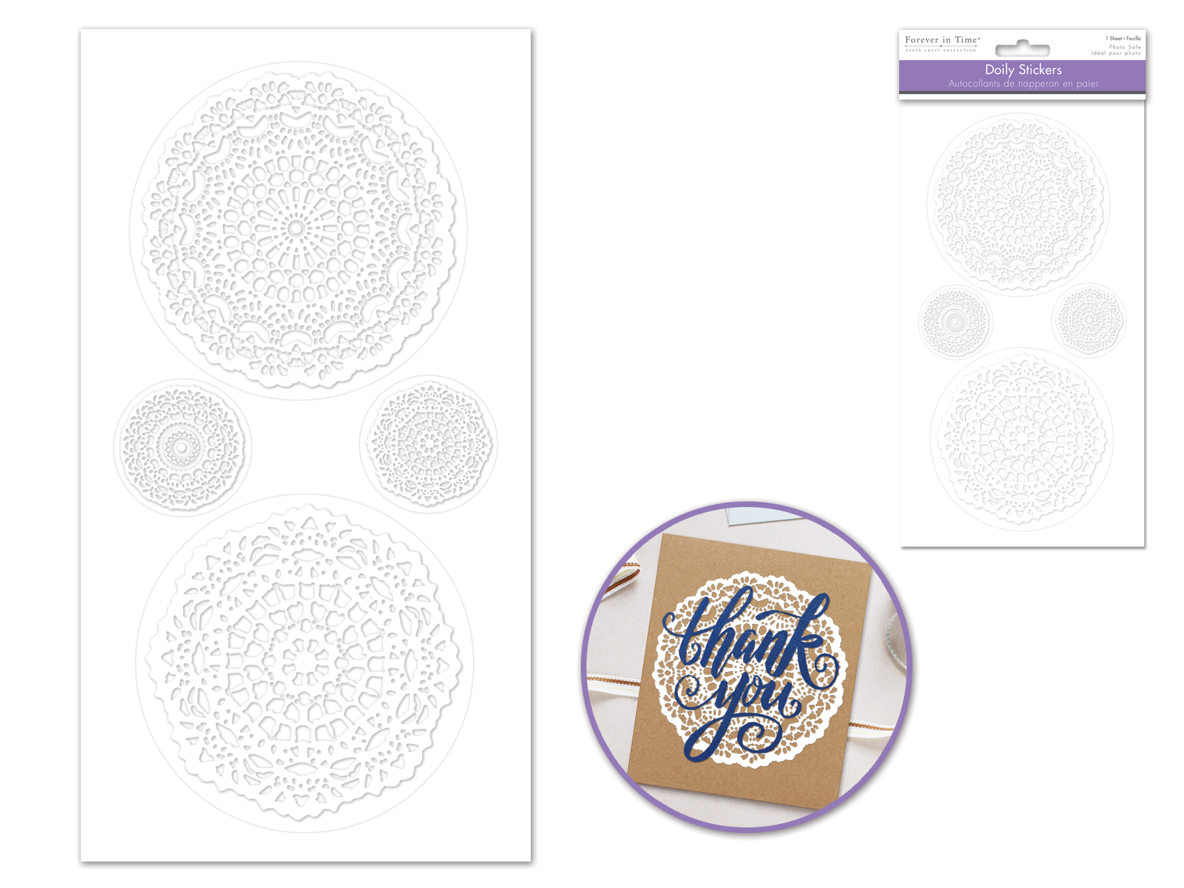 Forever In Time Doily Stickers - White