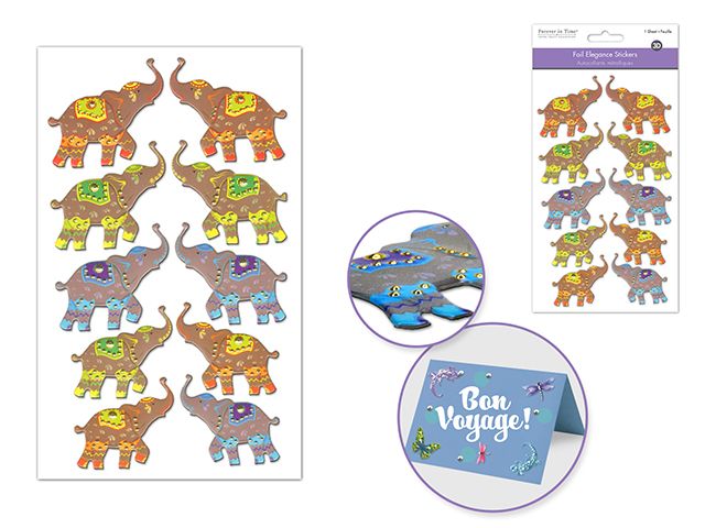 Forever In Time Foil Elegance Stickers - Elephant
