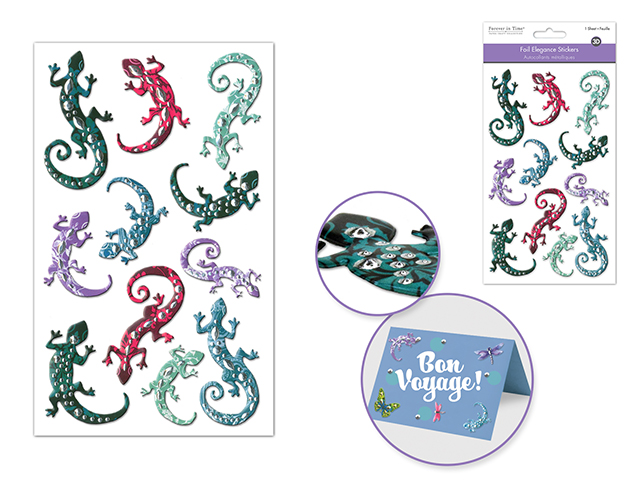 Forever In Time Foil Elegance Stickers - Gecko