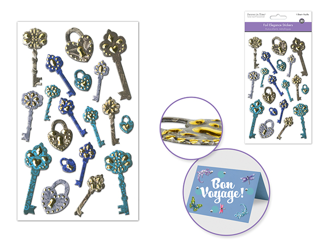 Forever In Time Foil Elegance Stickers - Keys & Locks