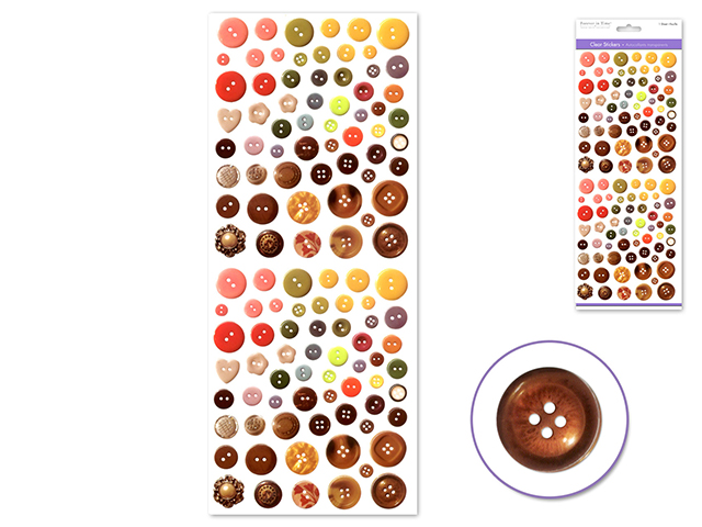 Forever In Time Clear Photo Stickers - Button Blend