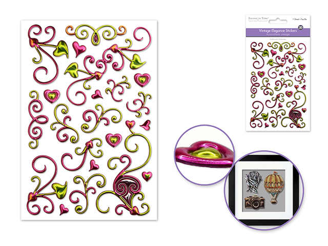 Forever In Time Vintage Elegance Stickers - Heart Swirl