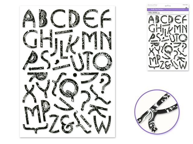Forever In Time Puffy Font Stickers - Elegance
