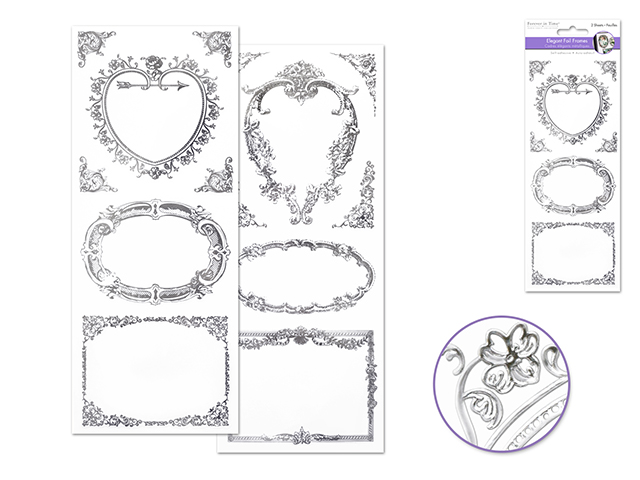 Forever In Time Elegant Foil Frames Stickers - Silver Medley 2