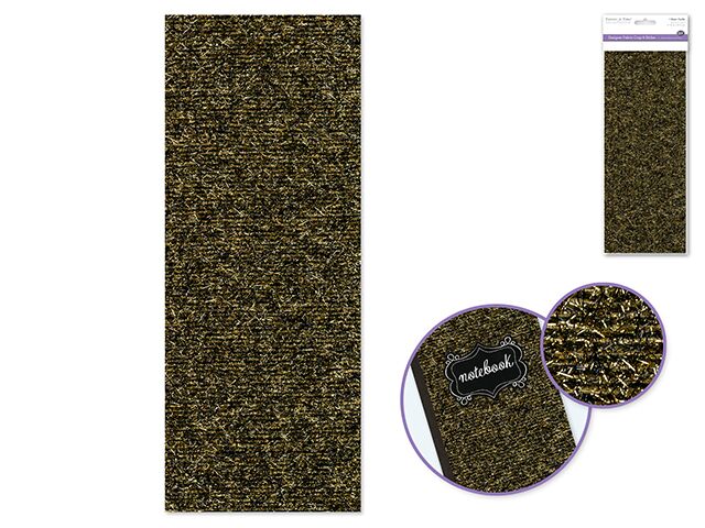 Forever in Time Designer Fabric Glitter Sheet - Tinsel Black/Gol
