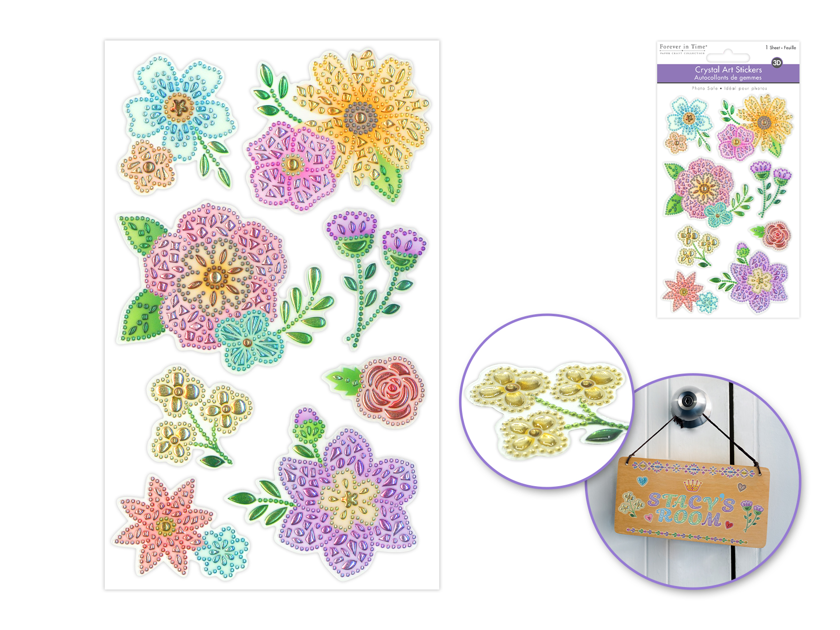 Forever In Time Crystal Drop Stickers - Bloom