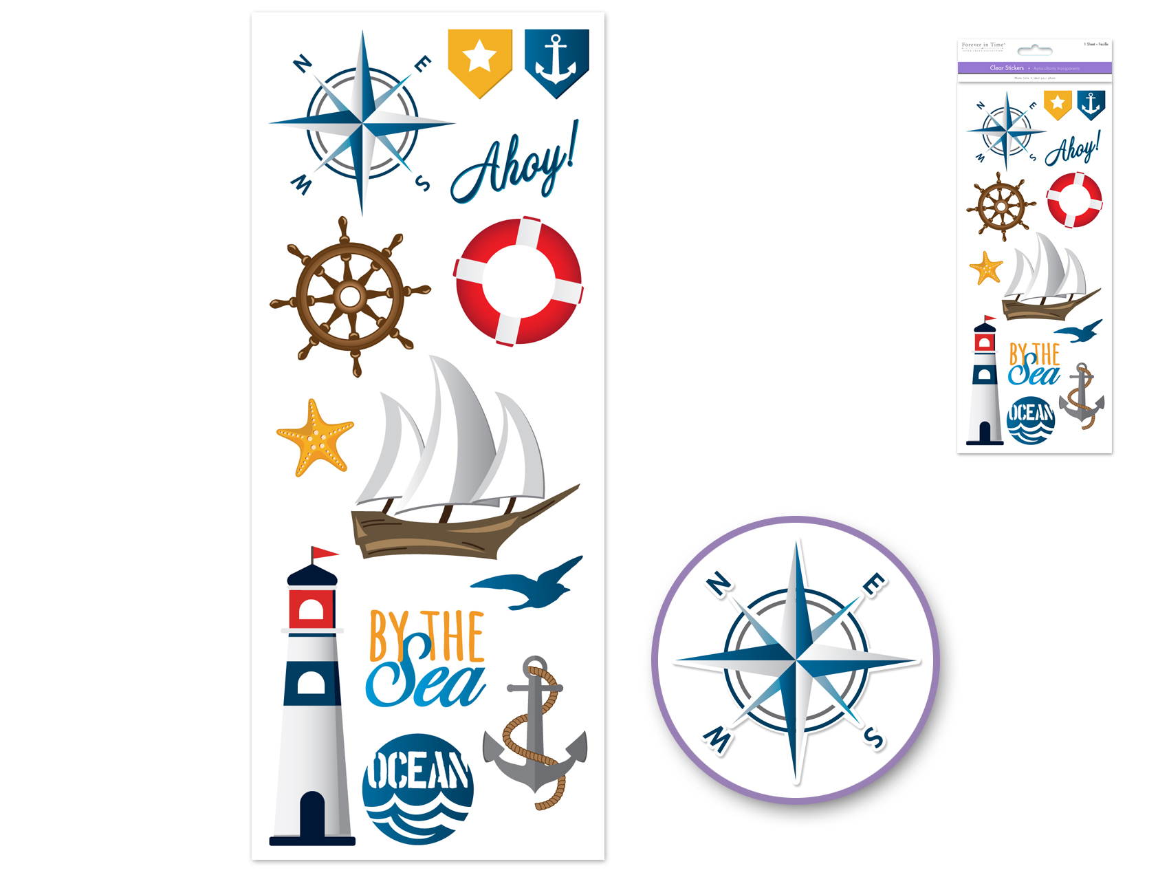 Forever In Time Clear Stickers - Nautical