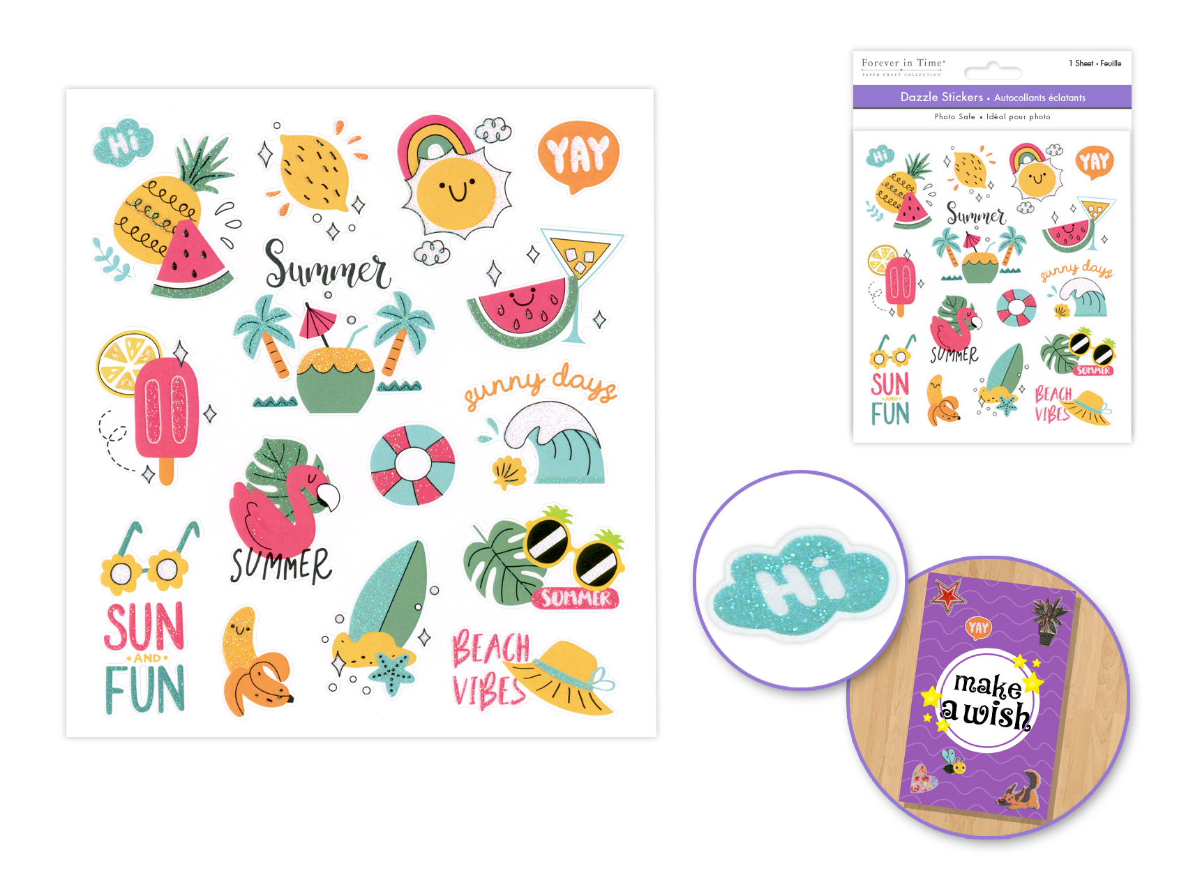 Forever In Time Dazzle Effects Stickers - Sun and Fun