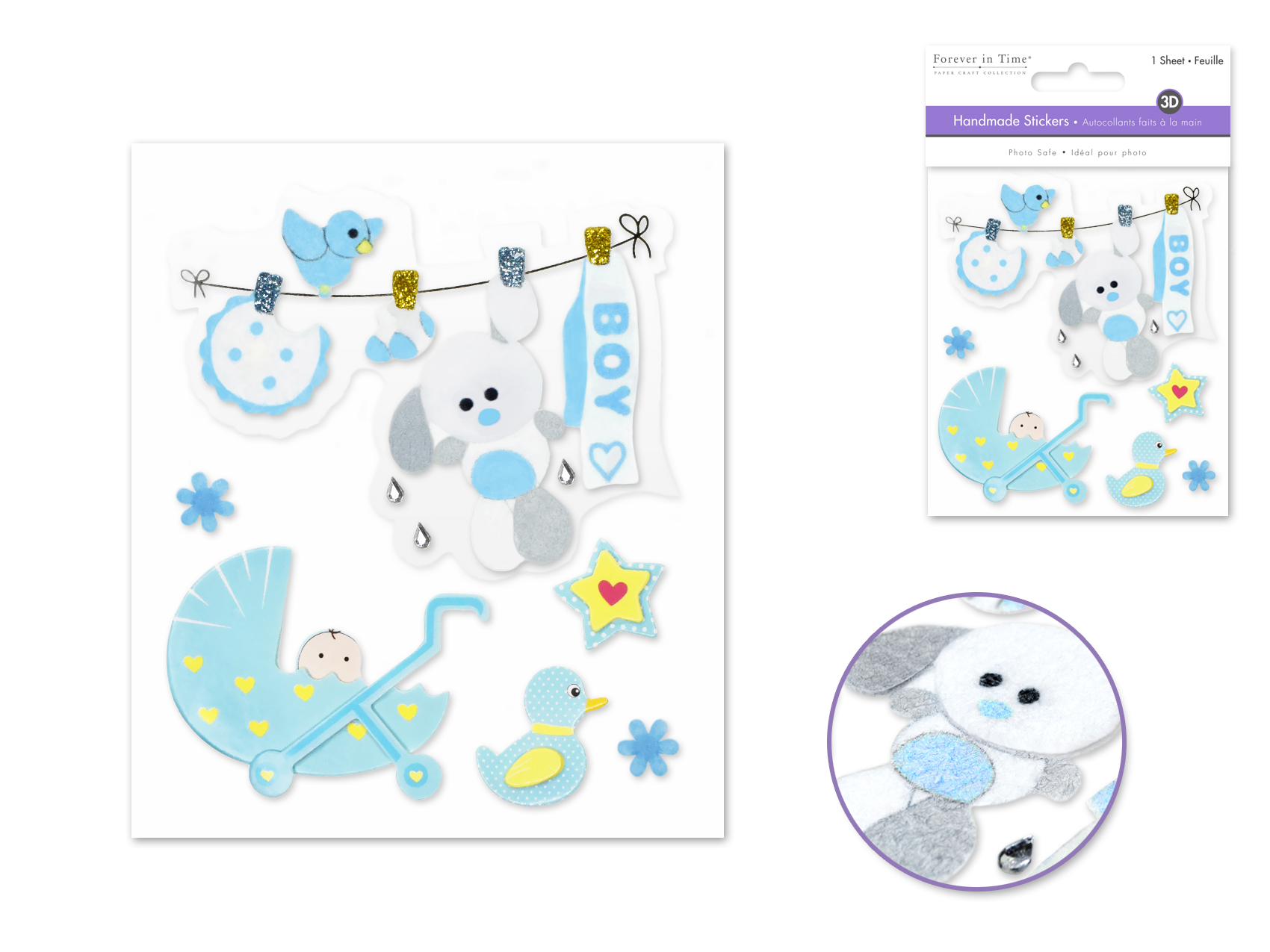 Forever In Time Handmade Stickers 3D - Baby Boy