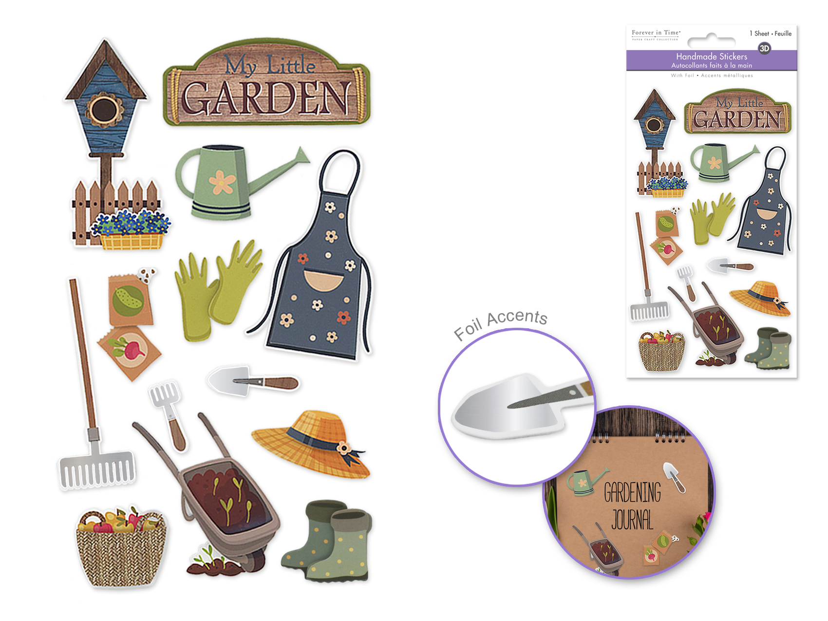 Forever In Time Handmade 3D Diecut Stickers - My Little Garden